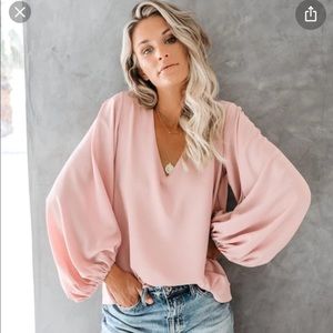 NEW VICI BELLS WILL BE RINGING BALOON SLEEVE BLOUSE PINK, S